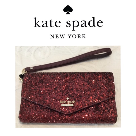 kate spade Handbags - KATE SPADE Laurel Way Glitter Plum iPhone Wristlet